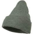 thumbnail image 1 of Big Stretch Plain Cuff Long Beanie - Grey XL-3XL, 1 of 5