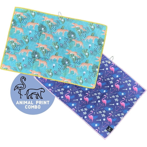 Big Strike Golf - 2 Pack Golf Towel Set. Microfiber Waffle Pattern Golf Towels