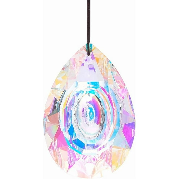 Big Suncatcher 87mm/3.43in Colorful Hanging Glass Teardrop Clear AB Rainbow Maker Chandelier Part Drop Pendant Ornaments for Wall Windows Garden Indoor Outdoor Decorations Clear