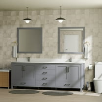 Big Sur 80 in W x 22 in D Dark Grey Double Bath Vanity and Cultured Marble Top
