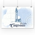 thumbnail image 1 of Big Sur, California - Lighthouse - Blue - Coastal Icon - Lantern Press Artwork (24x36 Giclee Gallery Print, Wall Decor Travel Poster), 1 of 1