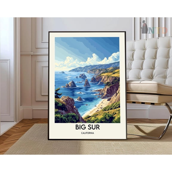 Big Sur California Travel Poster Wall Art Print Unframed Paper Print