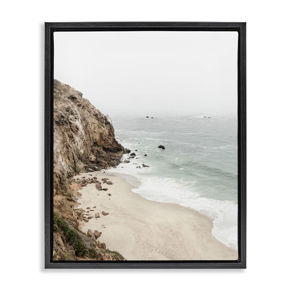 Stupell Industries Big Sur Coast Viewpoint Black Framed Floater Canvas Wall Art, design by Sisi and Seb, 21 x 17
