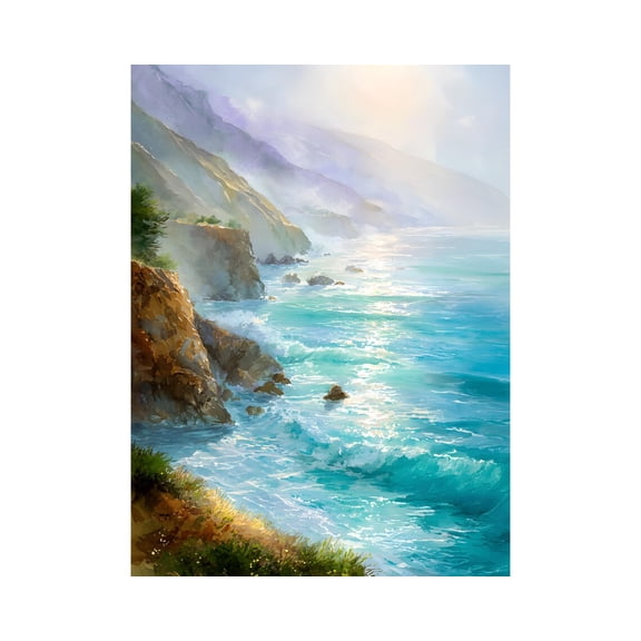 Big Sur Coastal Cliff California Travel Poster Unframed Paper Print