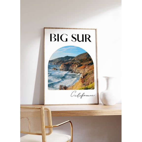 Big Sur Poster, Travel Poster, California Poster Wall Art, Coastal California Art, Magazine Cover Art, Beach Decor, Poster Wall Art, Coastal View, Size 16x24 UNFFRAMED F03.1.7l3501