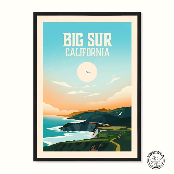 Big Sur Print Art Print Travel Print Travel Poster Wall Art California Road Trip