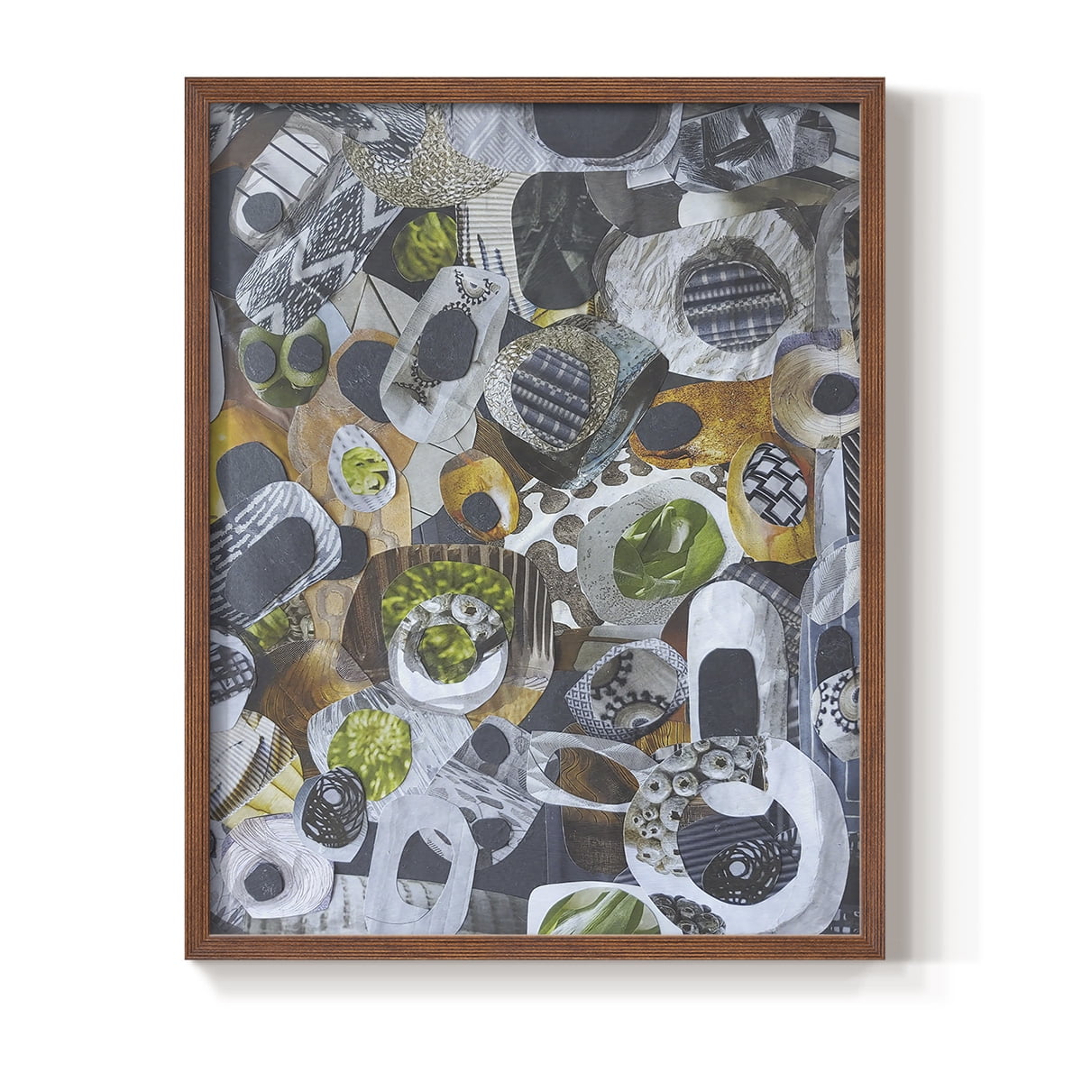 Big Sur Stones and Kelp Framed Print in Brown Solid Wood Framed Print No Nail Hanging