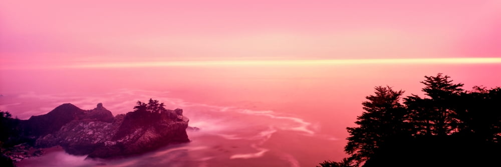 Big Sur coast at sunset California USA Canvas Art - Panoramic Images (12 x 36)