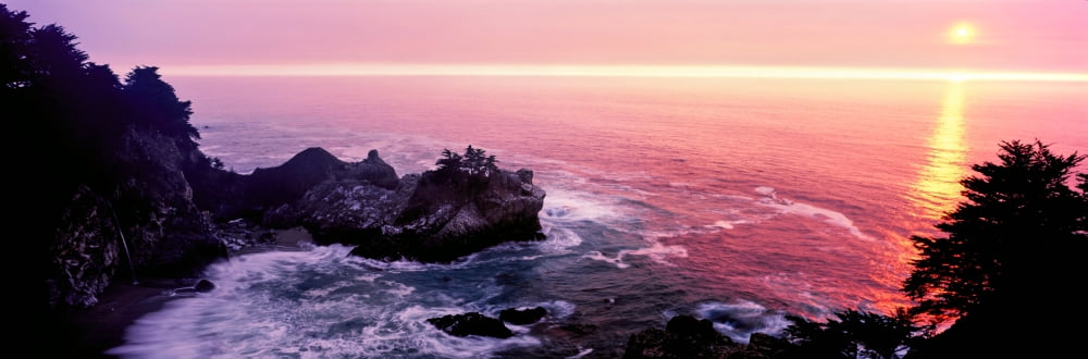 Big Sur coast at sunset California USA Canvas Art - Panoramic Images (12 x 36)