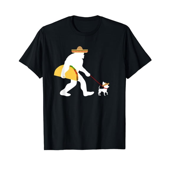 Big Taco Sombrero Chihuahua Dog Bigfoot Cinco de Mayo T-Shirt