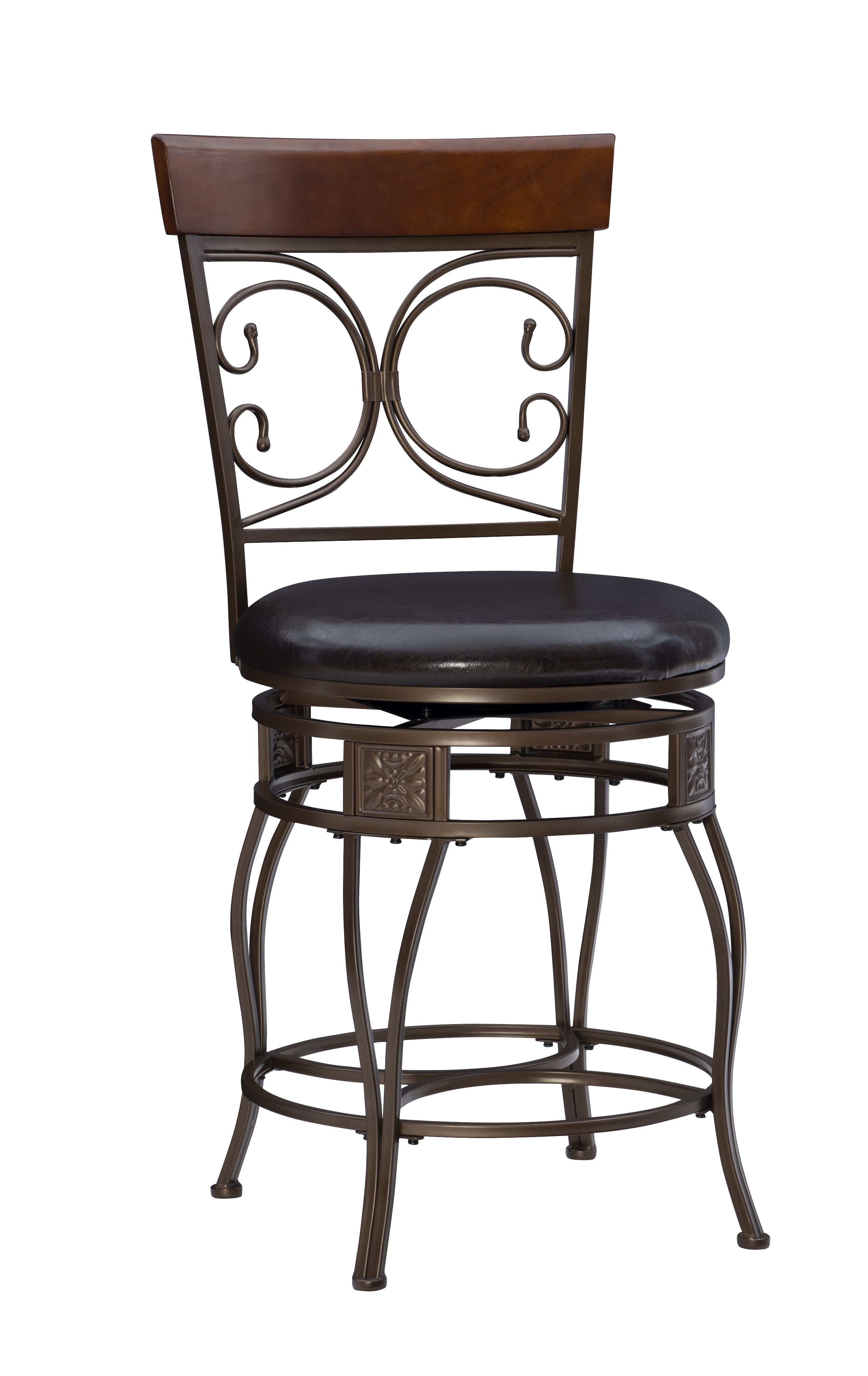 Powell Big Tall Back to Back Scroll Counter Stool Black Size 19 inch x 20 inch x 42 inch