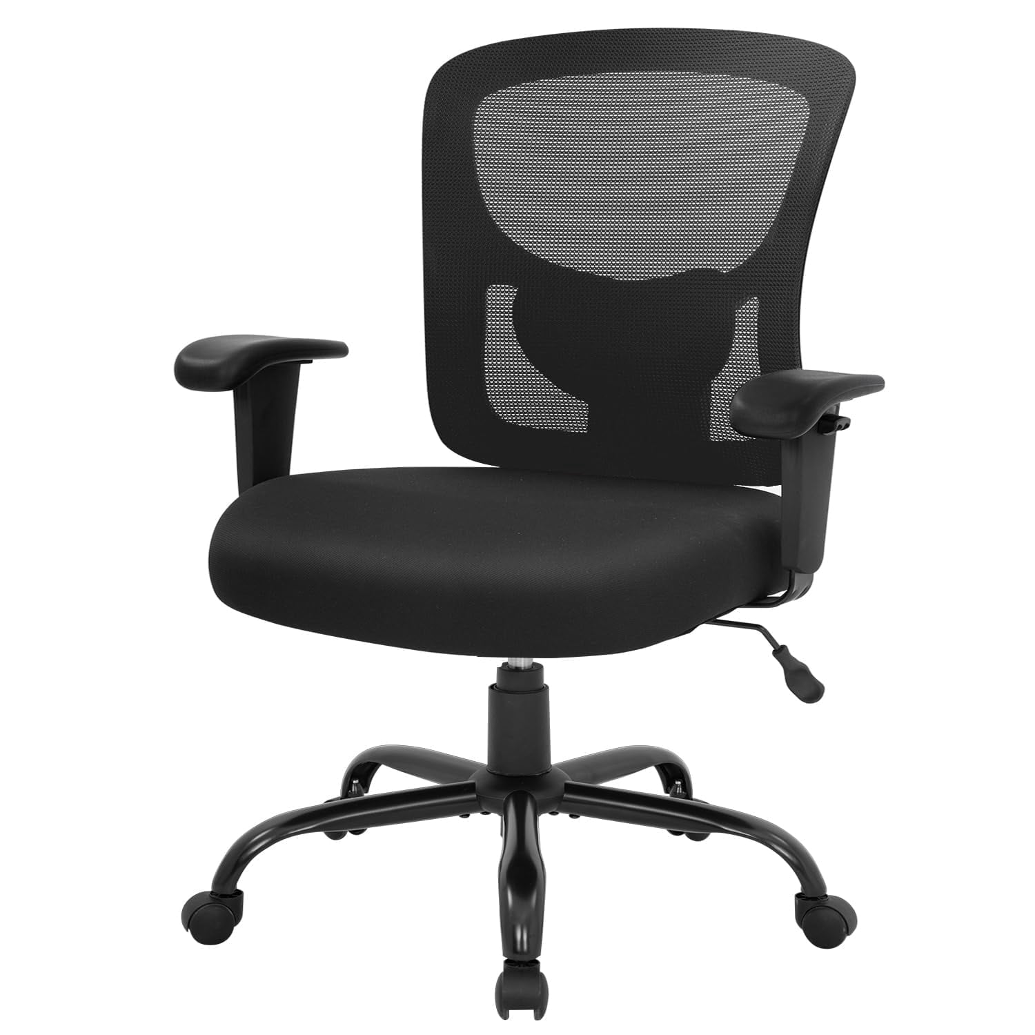 PayLessHere 500lb Capacity Mesh Office Chair, Ergonomic Swivel Desk Chair with Lumbar Support for Adults, Black