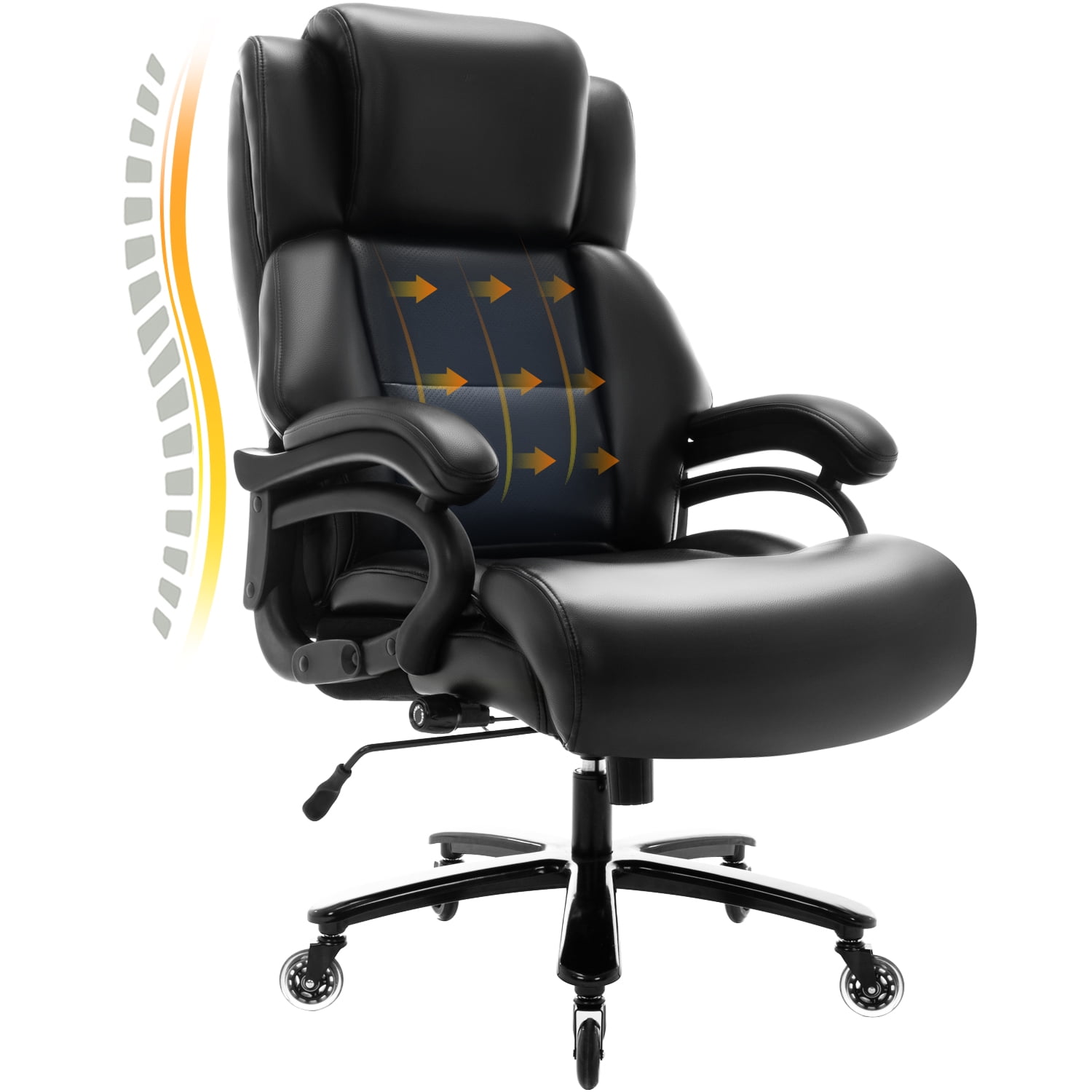 Big and Tall 400lbs Office Chair, High Back Executive Computer Chair