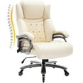 thumbnail image 1 of Big and Tall 400lbs Office Chair, High Back Executive Computer Chair, Adjustable Lumbar Support Wide Seat Ergonomic Home Office Desk Chair, White, 1 of 7