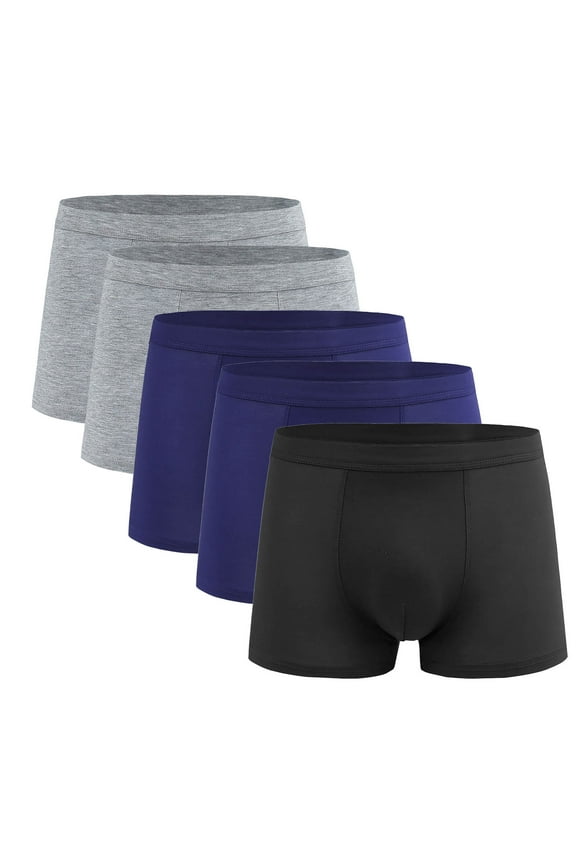 Big & Tall 4XL Men's Black Boxer Briefs - Polyester, Quick Drying, Moisture Wicking, Durable Plus Size Underwear for Daily Wear