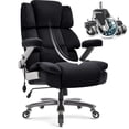 thumbnail image 1 of Big and Tall 700lbs Office Chair, Fabric Heavy Duty Executive Chair with 3D Flip up Armrests Adjustable Lumbar Support Large Rubber Wheels, Extra Wide High Back Computer Desk Chair, Black, 1 of 9