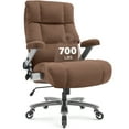 thumbnail image 1 of Big and Tall 700lbs Office Chair, Ultra-Soft Fabric Executive Desk Chair, Ergonomic Computer Chair with 3D Flip Up Arms, Adjustable Lumbar Support, Heavy Duty Metal Base and Quiet Rubber Wheel, Brown, 1 of 8