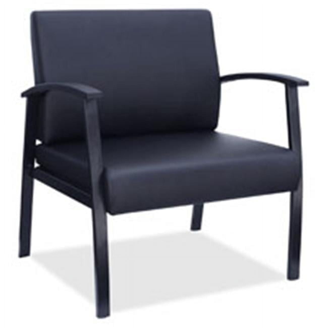 Elevate 450 lb Capacity Black Leather Swivel Guest Chair