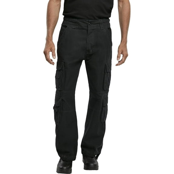 BRANDIT INDIVIDUAL WEAR Adult Male Pure Vintage Cargo Pants, Black, Size: 3XL (1003-11002-3XL)