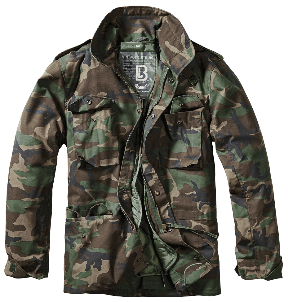 Big & Tall Brandit M65 Classic Field Jacket in Woodland Camo - Outdoors ...
