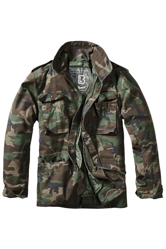 Big & Tall Brandit M65 Classic Field Jacket in Woodland Camo - Outdoors Wear and Quilted Lined