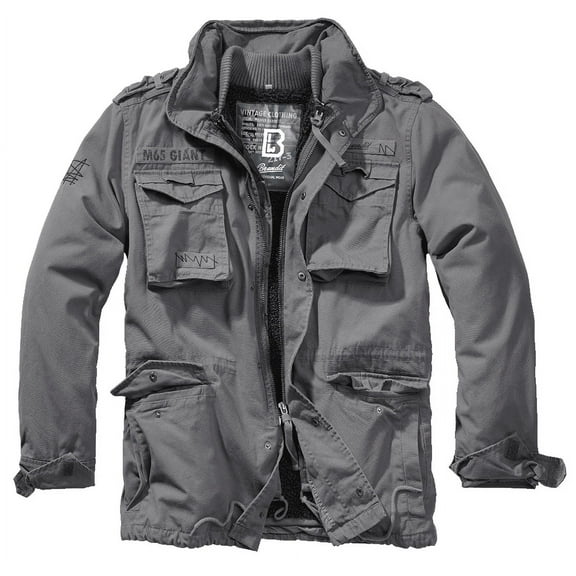 Big & Tall Brandit M65 Premium Field Jacket (Charcoal/Gray 3XL) - Outdoors Military Jacket