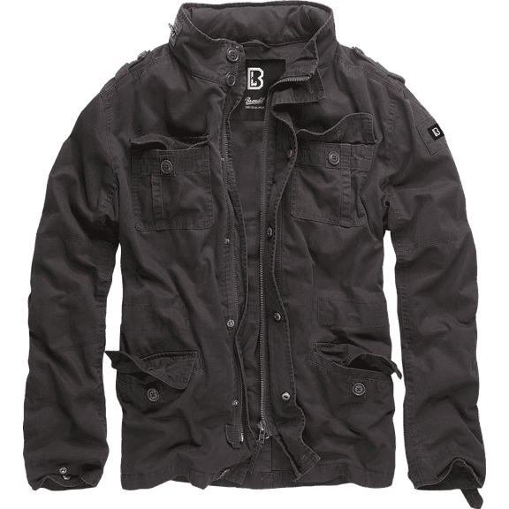 Big & Tall Brandit Military Style Field Jacket (Black - 3XL) - Outdoor Vintage Jacket