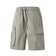 thumbnail image 1 of Big & Tall Cargo Shorts for Men with Pockets M-5X Plus Size Lightweight Drawstring Elastic Waist Straight Wide Leg Solid Athletic Short, 1 of 3