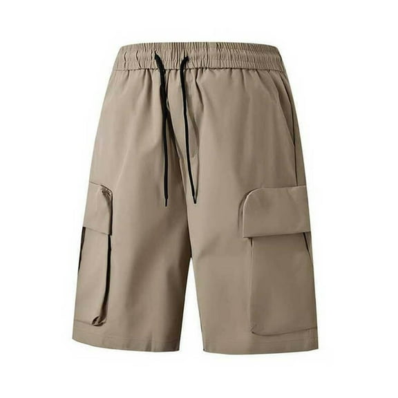 Big & Tall Cargo Shorts for Men with Pockets M-5X Plus Size Lightweight Drawstring Elastic Waist Straight Wide Leg Solid Athletic Short