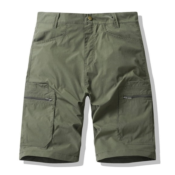 Big & Tall Cargo Shorts for Men S-4X Plus Size Casual Straight Leg Solid Hiking Fishing Bermuda Short with Zipper Pockets