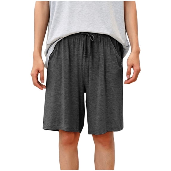 Big & Tall Casual Wide Leg Shorts Sleepwear Pajamas Drawstring Loose Summer Lounge Short Pants with Pockets