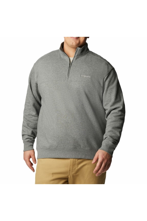 Big & Tall Columbia Hart Mountain Half-Zip Pullover Color: Charcoal Heather Size: 3XL TALL