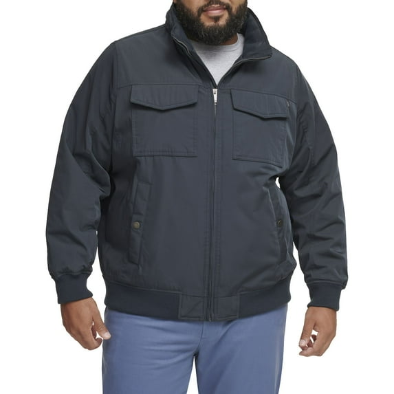 Big & Tall Dockers® Polytwill 2 Pocket Bomber Jacket Color: Navy Size: 2XB
