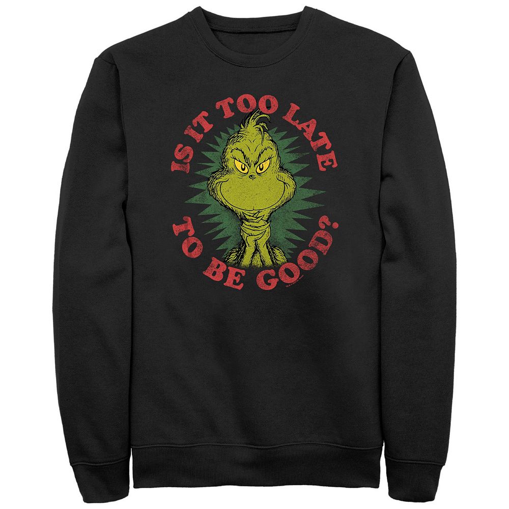Big & Tall Dr. Seuss Grinch Is It Too Late To Be Good? Graphic Fleece