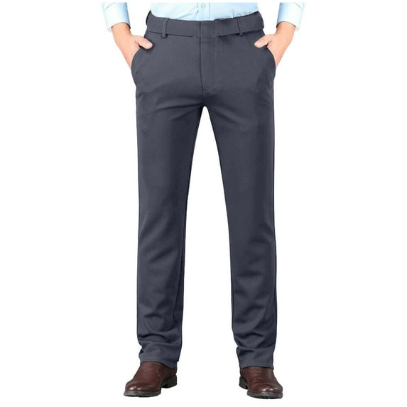 Big & Tall Dress Pants Business Casual Straight Mens Office Pants with Pockets Classic Fit Flat Front Work Pants 31, Dark Gray