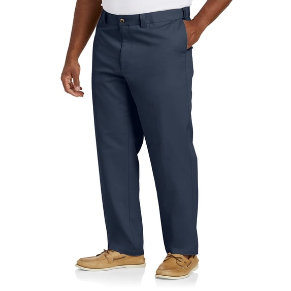 Big + Tall Essentials Flat-Front Twill Pants Navy 60 x 28