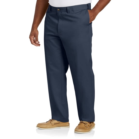 Big + Tall Essentials Flat-Front Twill Pants Navy 60 x 34