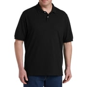 Big + Tall Essentials Piqué Mesh Short-Sleeve Polo Shirt Black 1XL