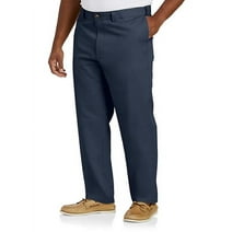 Big + Tall Essentials by DXL Men's Big and Tall Flat-Front Twill Pants Navy x
