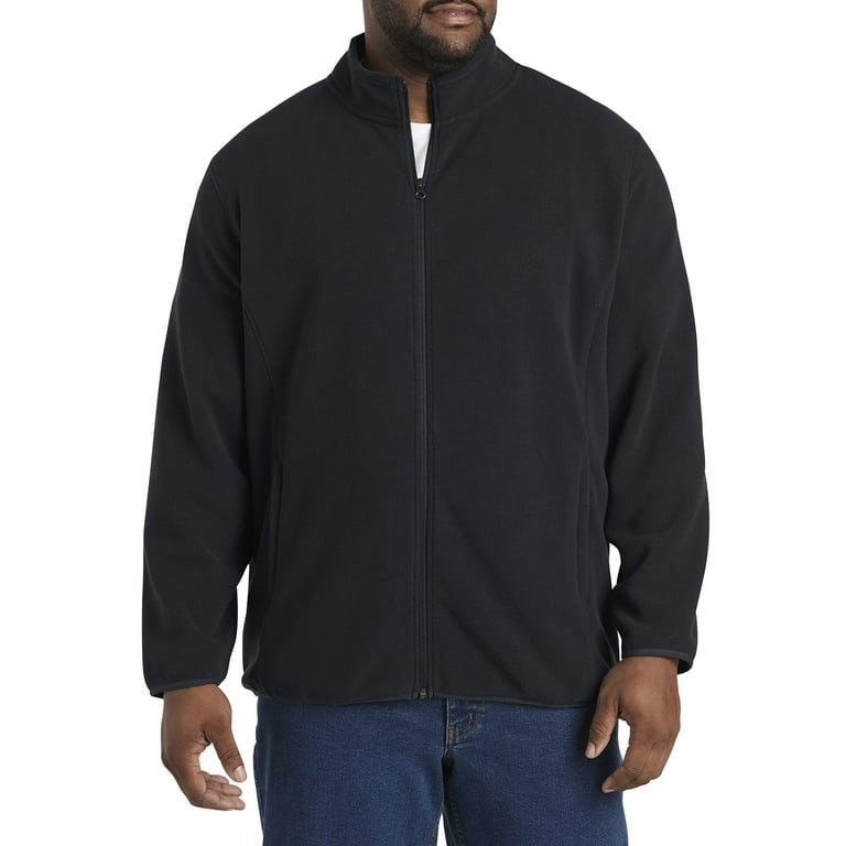 DXL Essentials Big and Tall Men s Polar Fleece Full Zip Jacket Midweight Comfortable Black 4XLT Walmart
