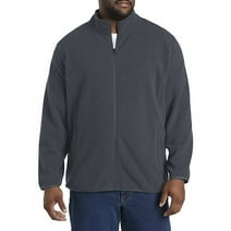 Big + Tall Essentials by DXL Men's Big and Tall  Full-Zip Polar Fleece Jacket Dark Grey 3XL