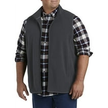 Big + Tall Essentials by DXL Men's Big and Tall  Full-Zip Polar Fleece Vest Dark Grey 2XL