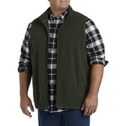 Big + Tall Essentials by DXL Men's Big and Tall  Full-Zip Polar Fleece Vest Dk Green 3XL