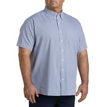 Big + Tall Essentials by DXL Men's Big and Tall Gingham Poplin Sport Shirt Blue 4XLT