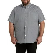 Big + Tall Essentials by DXL Men's Big and Tall Men's Gingham Poplin Short-Sleeve Sport Shirt, Black Multi, 2XLT