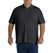 Big + Tall Essentials by DXL Men's Big and Tall  Men's Jersey Polo Shirt, Black, 2XL Black 2XL