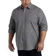 Big + Tall Essentials by DXL Men's Big and Tall Men's Long Sleeve Plaid Sport Shirt, Black/Multi, 6XLT Black Multi 6XLT
