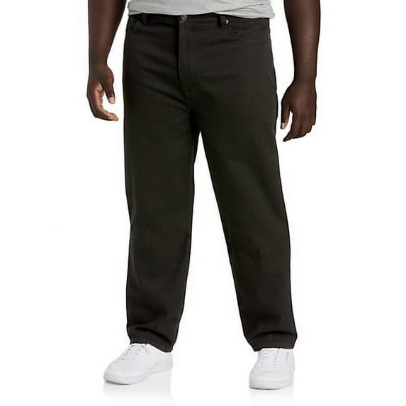 Big + Tall Essentials by DXL Men's Big and Tall Men's Loose Fit Jeans, Black, 52W x 32L 52 x 32
