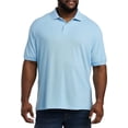 thumbnail image 1 of Big + Tall Essentials by DXL Men's Big and Tall  Men's Pique Mesh Short-Sleeve Polo Shirt, Light Blue, 3XL, 1 of 5