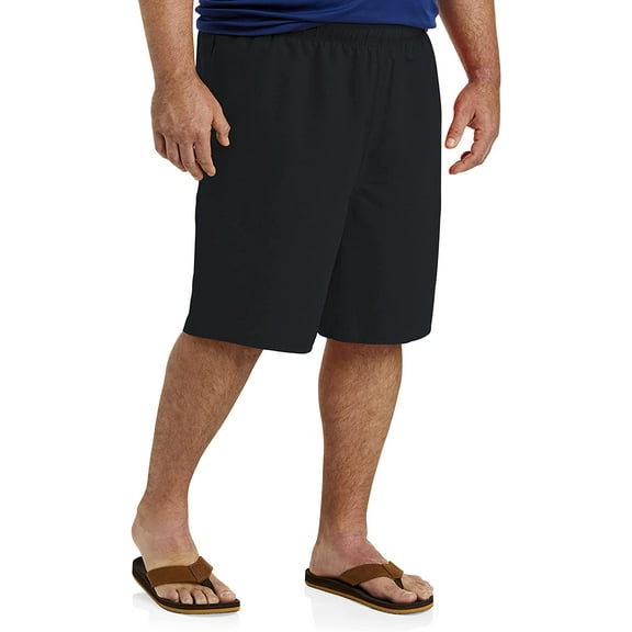 Big and Tall Essentials by DXL Men's Quick-Dry Swim Trunks, Black, 2XLT